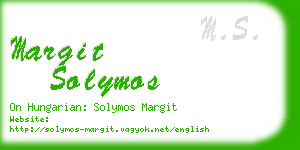 margit solymos business card